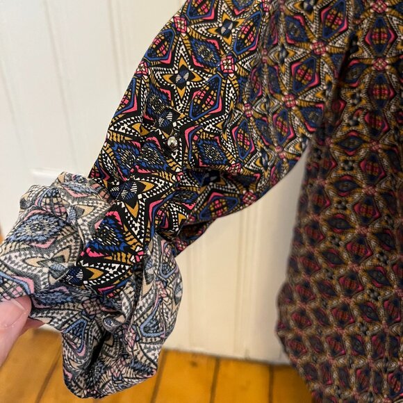 Daniel Rainn Multicolour Print Button Front Blouse, Size Medium Petite - Picture 5 of 10
